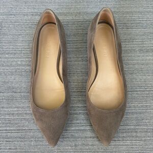 M. Gemi Taupe Suede Pointed Flats